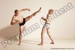 Underwear Martial art Man - Man White Moving poses Slim Short Blond Dynamic poses Academic